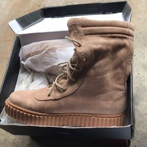 Faux suede high top sneakers